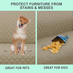 Reversible Loveseat Sofa Covers Couch Cover Furniture Protector(Loveseat Small,Camel/Beige)