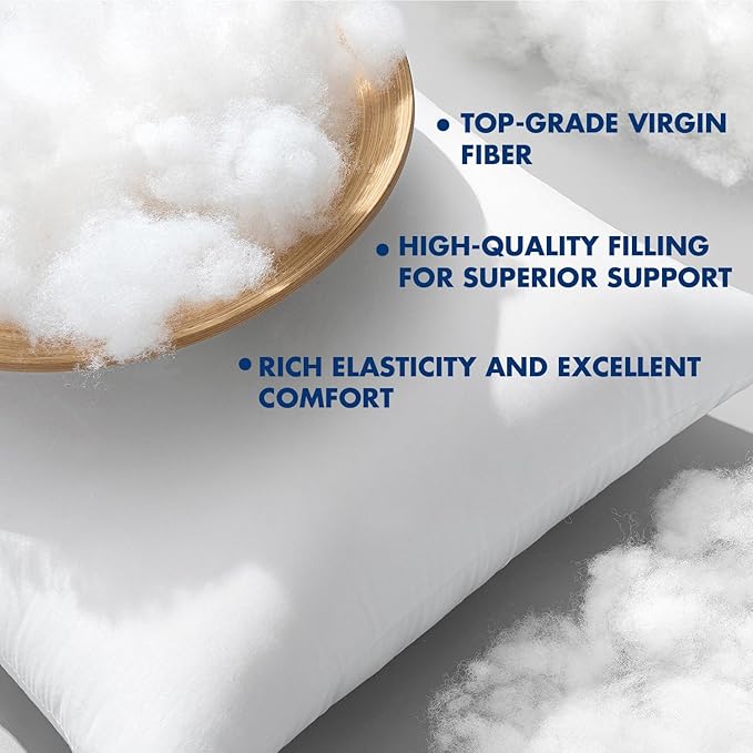 MIULEE 26x26 Pillow Inserts,Set of 4 100% Virgin Microfiber with Cotton Cover Throw Pillows for Couch Sofa and Bed