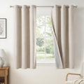 100% Blackout Linen Curtains 108 Inch Long 2 Panels Set, Oatmeal