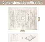 Washable Rugs 8x10 Area Rugs for Living Room,Bedroom,Dining Room- Modern Abstract Large Area Rugs with Non Slip Rubber Backing,Soft Low Pile Neutral Accent Carpet for Nursery Dorm Home Office