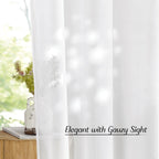 NICETOWN Sheer Curtains for Windows - Grommet Top Ivory Voile Window Treatment Drape Panels for Nursery/Small Window, 2-Pack, W54 x L45