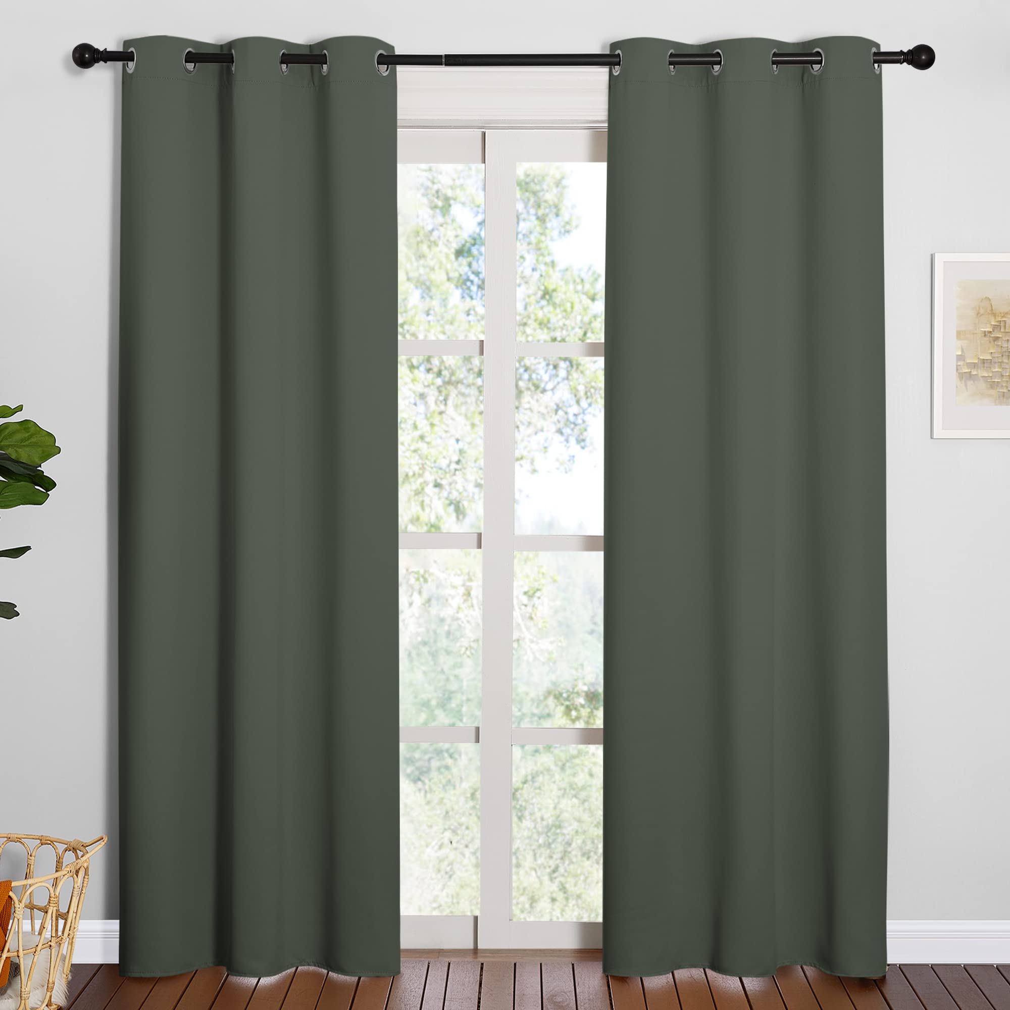 NICETOWN Cappuccino Blackout Curtains for Kitchen 55" w x 78" L 2 Panels