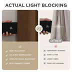 Joydeco Linen Blackout Curtains for Bedroom - 100% Light Blocking 1 Panels, Cappuccino Drapes 100" W x 108" L, Thermal Insulated Room Darkening Curtains for Living Room, Rod Pocket & Back Tabs