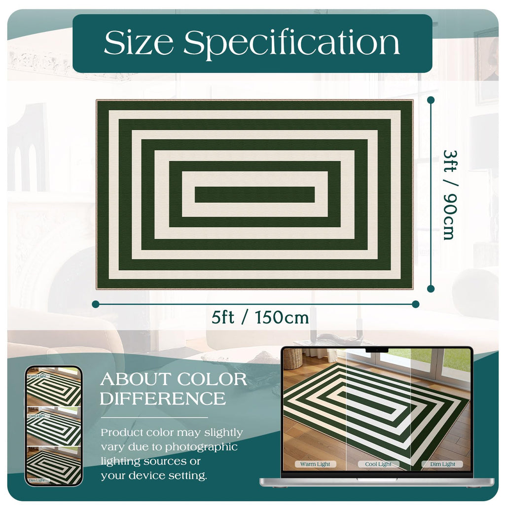 Othilic 3x5 Modern Entry Rug - Washable Indoor Outdoor Mats for Front Door