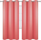 LEMOMO Coral Thermal Blackout Curtains/42 x 72 Inch/Set of 2 Panels Room Darkening Curtains for Bedroom