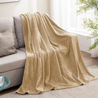 BEDELITE Fleece Blanket Light Camel Throw Blankets for Couch & Bed, Luxury Plush Cozy Fuzzy Blanket 50" x 60", Super Soft Warm Lightweight Throw Blanket for Travel Camping