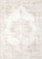 Area Rug 5x7 Vintage Rugs: Washable Living Room Rug Retro Medallion Distressed Large Rug Soft Low Pile Non-Slip Rugs Indoor Floor Carpet for Bedroom Kitchen Nursery Dining Table Office (Beige/Brown)