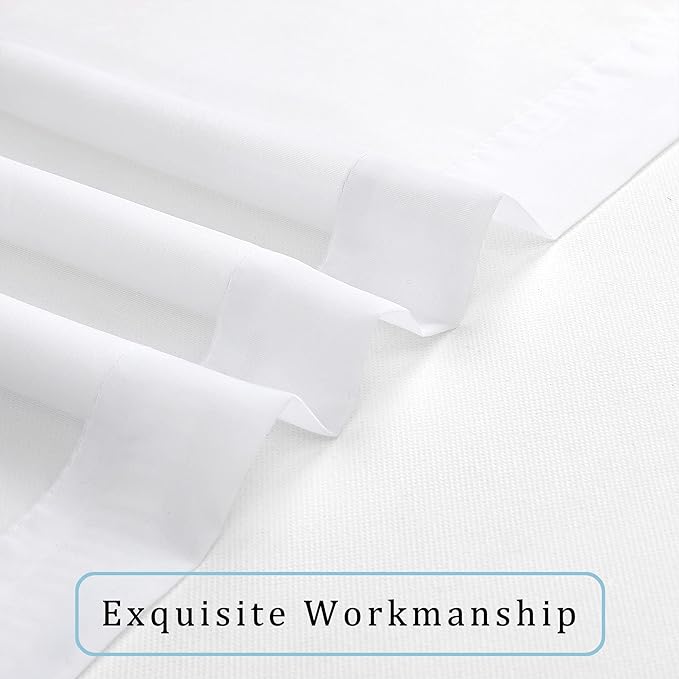 OWENIE Sheer White Curtains, Sheer Curtains 63 inch Length 2 Panels Set, Rod Pocket Voile Fimly Sheer Drapes for Living Room/Bedroom, 2pcs, Each 42" W x 63" L