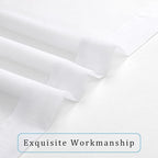 OWENIE Sheer White Curtains Living Room 54 inches Long, Rod Pocket Curtain Sheers Bedroom, Light Filtering Voile Panels Drapes Small Window Treatments 2 Panels, 42" W x 54" L, White