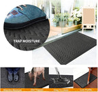 Mibao Front Door Mat, Dirt Trapper Welcome Mat for Outdoor Indoor, Non-Slip Waterproof Doormat, Durable Machine Washable Low Profile Entry Rug for Back Door Outside Patio, 24" x 36", Gray Wave