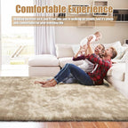 9x12 Fluffy Area Rugs for Living Room,Large Fuzzy Shag Area Rug for Bedroom,Soft Non-Shedding Indoor Plush Carpet for Kids Nursery Home Decor,Tie-Dyed Beige