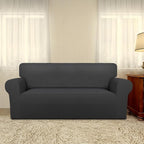 PureFit Super Stretch Sofa Slipcover – Spandex Non Slip Soft Couch Sofa Cover, Washable Furniture Protector with Non Skid Foam and Elastic Bottom for Kids, Pets (Oversized Loveseat, Dark Gray)