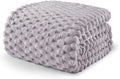 Exclusivo Mezcla Fleece Twin Blanket for Bed, Extra Large Fuzzy Light Grey Bed Blankets, Soft Cozy Plush Sofa Throws for All Seasons, 90x66 Inches