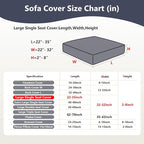 Couch Cushion Covers for Sofa Couch Covers Wear-Resistant Universal Sofa Cover Washable Stretch for Sectional Slipcovers (Texture-Sea Blue,Large Single Seat Cover)