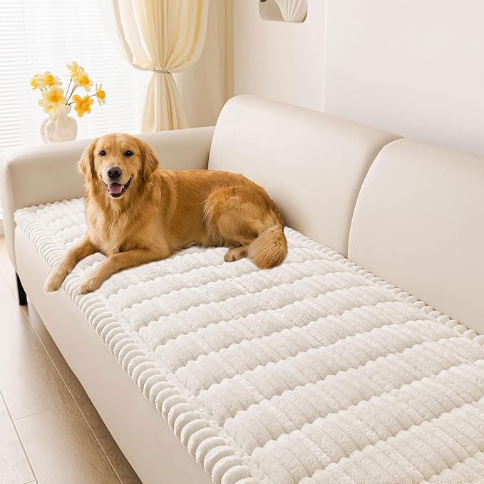 hyha Couch Cover for Dogs, Washable Non Slip Plush Flannel Sofa Protector