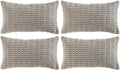 Fancy Homi 4 Packs Grey Decorative Throw Pillow Covers 12x20 Inch for Living Room Couch Bed, Rustic Modern Farmhouse Boho Home Decor, Soft Plush Corduroy Gray Cute Square Accent Cushion Case 30x50 cm