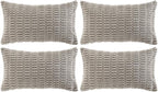 Fancy Homi 4 Packs Grey Decorative Throw Pillow Covers 12x20 Inch for Living Room Couch Bed, Rustic Modern Farmhouse Boho Home Decor, Soft Plush Corduroy Gray Cute Square Accent Cushion Case 30x50 cm