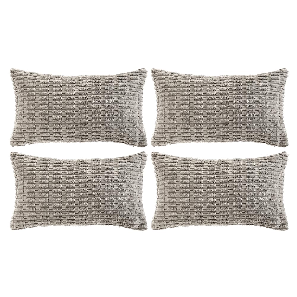 Fancy Homi 4 Packs Decorative Throw Pillow Covers for Living Room Couch Bed, Modern Farmhouse Boho Home Décor Accent Cushion Case, 20" x 12", Neutral