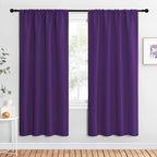 NICETOWN Blackout Curtains for Living Room - Triple Weave Home Decoration Thermal Insulated Solid Rod Pocket Blackout Drapes for Bedroom(Set of 2, 42 x 72 Inch, Royal Purple)