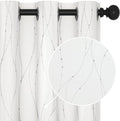 Deconovo White Curtains 63 Inches Long, Room Darkening Curtain, Thermal Insulated Soundproof Drapes, Wave Dots Silver Print, Grommet Top, Window Panels for Living Room Bedroom Nursery Office, Set of 2