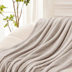 Exclusivo Mezcla Fleece Bed Blanket King Size, Super Soft and Warm Blankets for Couch, Sofa and Bed Waffle Textured, Cozy, Fuzzy and Lightweight (Tan, 90x104 Inches)