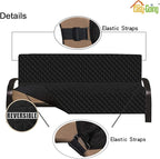 Easy-Going Futon Sofa Slipcover - Reversible Armless Couch Cover - Water Resistant for Pets & Kids (Black/Black)