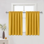 DWCN Short Blackout Curtains 60 x 36 Inch Long for Kitchen RV Bunk Yellow