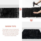 Ciicool Fluffy Area Rug, Black Faux Fur Rugs for Bedroom Living Room, Thick Fuzzy Shag Rug Furry Nursery Rug Plush Indoor Floor Carpets for Kids Girls Boys Teen Dorm, 4x6 ft