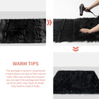 Ciicool Black Fur Fluffy Rug, 2x4 ft Small Faux Fur Rug for Bedroom