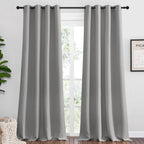 NICETOWN Silver Grey Room Darkening Curtain Panels 96" Long for RV, Play Room, Studio, Heat Block Out and Keep Warm Drapes Window Treatment Drapes for Doorway Entryway Patio (55" Width, 2 Panels)