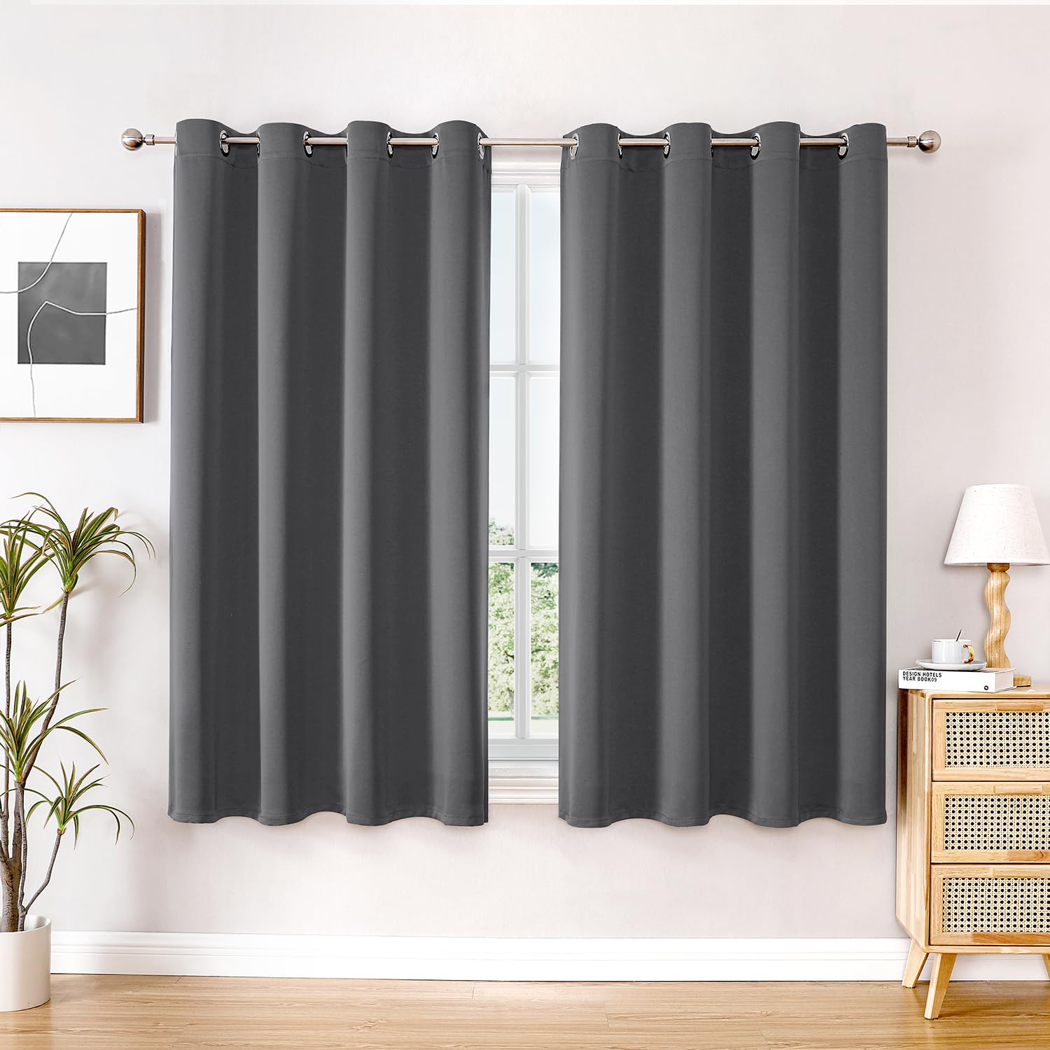 ChrisDowa Blackout Curtains for Bedroom and Living Room 63 Inches Long