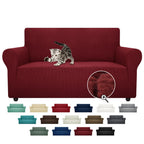 ZNSAYOTX Super Stretch Couch Cover Love Seat Sofa Covers for Living Room Dogs Pet Friendly Furniture Protector Spandex Loveseat Slipcovers with Anti Slip Foam Sticks (Navy Blue, Loveseat)