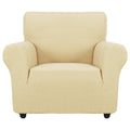 ZNSAYOTX Super Stretch Chair Slipcover Universal Sofa Chair Covers for Living Room Dogs Pet Furniture Protector Spandex Armchair Slipcovers with Anti Slip Foam Sticks (Beige, Chair)