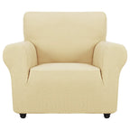 ZNSAYOTX Super Stretch Chair Slipcover Universal Sofa Chair Covers for Living Room Dogs Pet Furniture Protector Spandex Armchair Slipcovers with Anti Slip Foam Sticks (Beige, Chair)
