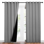 NICETOWN Silver Grey Full Shade Curtain Panels, Pair of Energy Smart & Noise Blocking Out Blackout Drapes for Dining Room, Thermal Insulated Guest Room Lined Window Dressing(Silver Grey, 62 x 84 inch)