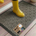 GORILLA GRIP 100% Waterproof All-Season WeatherMAX Doormat 35x23, US Designed Natural Rubber, Stain and Fade Resistant, Low Profile Indoor Outdoor Door Mats, Easy Clean Patio Mat, Slate Geometric