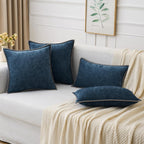 MIULEE Decorative Couch Throw Pillow Covers 20x20 Inch Dark Blue 2 Pack