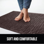 GORILLA GRIP® Ultra Absorbent Front Door Mat Outside Entrance, 47x35, Traps Dirt and Moisture, HydroABSORB Indoor Outdoor Doormat Holds Up to 6 Cups Water, Stain and Fade Resistant Welcome Mat, Coffee