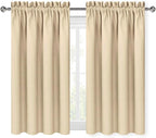 DWCN Blackout Curtains Room Darkening Thermal Insulated Bedroom Curtains Window Curtain Panels, 52 x 54 inches Long, Set of 2 Beige Rod Pocket Drapes