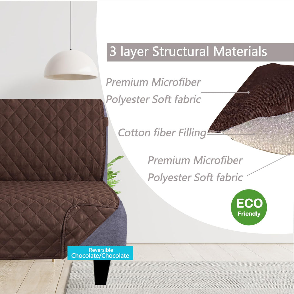 U-NICE HOME Futon Sofa Covers 68''Armless Couch Cover, Chocolate