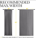 NICETOWN Blackout Curtain Panels for Window - Thermal Insulated Rod Pocket Blackout Drapes/Draperies for Dining Room (2 Panels, W62 x L63 inches, Grey)
