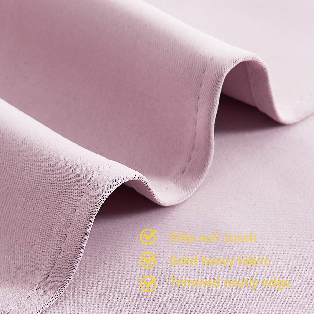 NICETOWN Blackout Window Curtains 60 inch Length 2 Panels, 34 x 60 Inch, Baby Pink, Grommet Top Room Darkening Thermal Insulated Solid Vertical Drapes for Bedroom/Kid Room