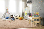 TWINNIS Super Soft Shaggy Rugs Fluffy Carpets, 4x5.9 Feet, Indoor Modern Plush Area Rugs for Living Room Bedroom Kids Room Nursery Home Decor, Upgrade Anti-Skid Fuzzy Rug, Light Tan