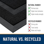 OLANLY Front Door Mat Indoor Outdoor Entrance, Waterproof All-Season, All-Weather Doormat, Sturdy Natural Rubber, Low Profile, Easy Clean Patio Porch Entryway Mat, 35x23, Jet Black