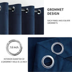 MIULEE 90 Inches Velvet Curtains Navy Blue Elegant Grommet Curtains Thermal Insulated Soundproof Room Darkening Curtains/Drapes for Classical Living Room Bedroom 52 x 90 Inch 2 Panels