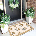 Front Door Mat Outside Entrance - 2x3 Spring Floral Non-Slip Washable Doormat Indoor Outdoor Door Mat Beige Vintage Farmhouse Entry Rug Small Throw Rugs for Entryway Kitchen Front Porch Decor
