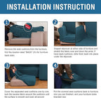 H.VERSAILTEX 4 Piece Stretch Sofa Covers for 3 Cushion Couch Covers for Living Room Furniture Slipcovers (Base Cover Plus 3 Seat Cushion Covers) Thicker Jacquard Fabric (Large Sofa, Deep Teal)