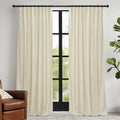 RYB HOME Beige Velvet Curtains 84 inches for Bedroom Living Room