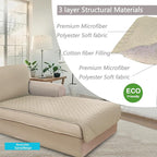 U-NICE HOME Sectional Couch Cover for Dogs Pets Chaise Lounge Reversible Sofa Cover Furniture Protector with Elastic Adjustable Strap, Sand/Beige