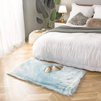 Ashler faux fur rug, Fluffy Shaggy Area Rug Ultra Soft 2.2 x 4 Feet Rectangle Fur Rug, Light Blue Fuzzy Rug Machine Washable Shag Rug, Nursery Decor Throw Rugs for Bedroom, kids room, Living Room